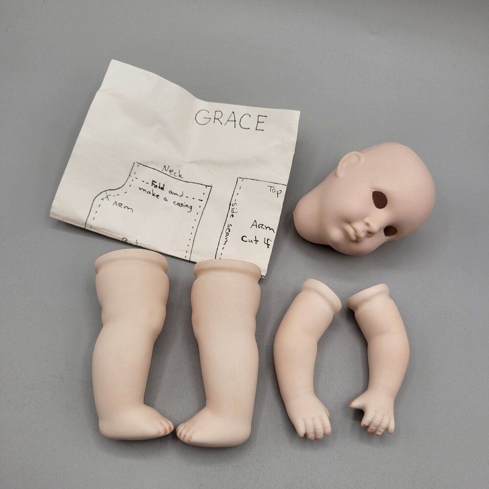 Grace C Rockwell Repro Porcelain Baby Doll Kit Head Arms and Legs Germany